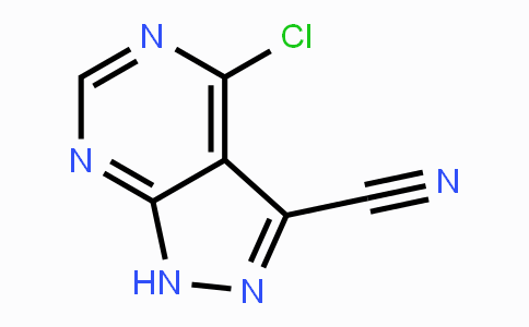 CAS No. 1004991-91-6, 4-Chloro-1H-pyrazolo[3,4-d]-pyrimidine-3-carbonitrile