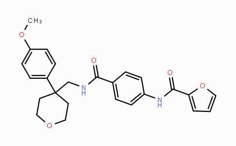 CAS No. 664993-53-7, N-(4-(((4-(4-Methoxyphenyl)tetrahydro-2H-pyran-4-yl)methyl)carbamoyl)phenyl)furan-2-carboxamide