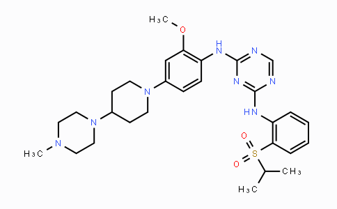CAS No. 1097917-15-1, N2-[2-Methoxy-4-[4-(4-methyl-1-piperazinyl)-1-piperidinyl]phenyl]-N4-[2-[(1-methylethyl)sulfonyl]phenyl]-1,3,5-triazine-2,4-diamine