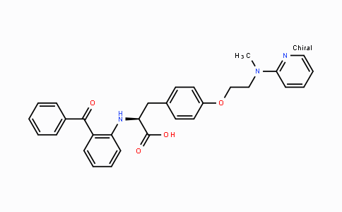 CAS No. 196808-24-9, (S)-2-(2-Benzoylphenylamino)-3-(4-(2-(methyl(pyridin-2-yl)amino)ethoxy)phenyl)propanoic acid