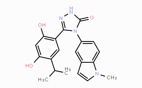 CAS No. 888216-25-9, 5-[2,4-Dihydroxy-5-(1-methylethyl)phenyl]-2,4-dihydro-4-(1-methyl-1H-indol-5-yl)-3H-1,2,4-triazol-3-one