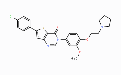 CAS No. 515141-51-2, Thieno[3,2-d]pyrimidin-4(3H)-one, 6-(4-chlorophenyl)-3-[3-methoxy-4-[2-(1-pyrrolidinyl)ethoxy]phenyl]-