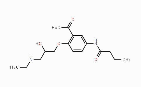 CAS No. 441019-91-6, N-(3-Acetyl-4-(3-(ethylamino)-2-hydroxypropoxy)-phenyl)butyramide