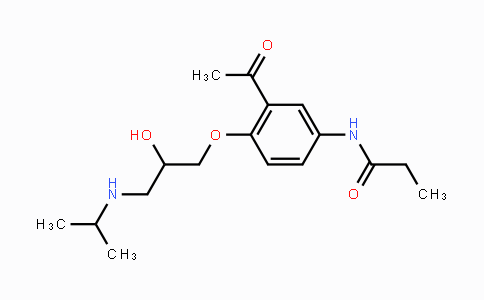 CAS No. 28197-36-6, N-(3-Acetyl-4-(2-hydroxy-3-(isopropylamino)-propoxy)phenyl)propionamide