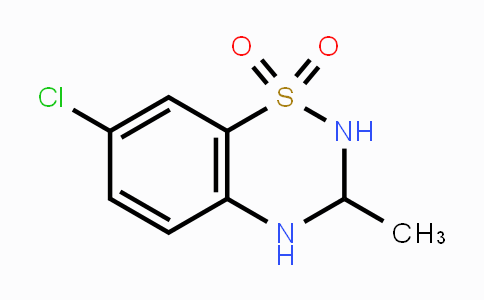 CAS No. 22503-72-6, 7-Chloro-3-methyl-3,4-dihydro-2H-1,2,4-benzothiadiazine 1,1-dioxide