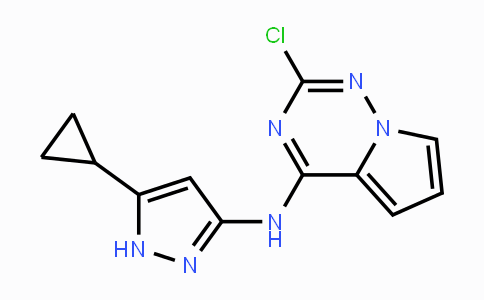 CAS No. 918538-08-6, 2-Chloro-N-(5-cyclopropyl-1H-pyrazol-3-yl)-pyrrolo[2,1-f][1,2,4]triazin-4-amine