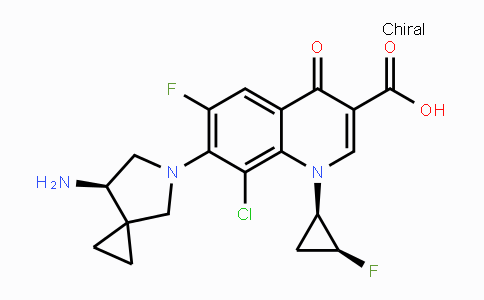 CAS No. 127254-10-8, 7-((R)-7-Amino-5-azaspiro[2.4]heptan-5-yl)-8-chloro-6-fluoro-1-((1R,2S)-2-fluorocyclopropyl)-4-oxo-1,4-dihydroquinoline-3-carboxylic acid