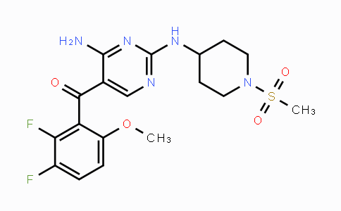 CAS No. 741713-40-6, (4-Amino-2-((1-(methylsulfonyl)piperidin-4-yl)amino)pyrimidin-5-yl)(2,3-difluoro-6-methoxyphenyl)methanone
