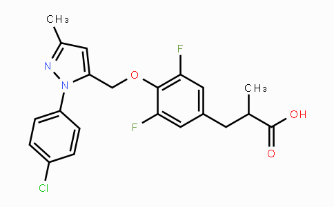 CAS No. 1224102-50-4, 3-(4-((1-(4-Chlorophenyl)-3-methyl-1H-pyrazol-5-yl)methoxy)-3,5-difluorophenyl)-2-methylpropanoic acid