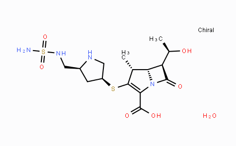 CAS No. 364622-82-2, (4R,5S,6S)-6-((R)-1-Hydroxyethyl)-4-methyl-7-oxo-3-(((3S,5S)-5-((sulfamoylamino)methyl)pyrrolidin-3-yl)thio)-1-azabicyclo[3.2.0]hept-2-ene-2-carboxylicacid h2o