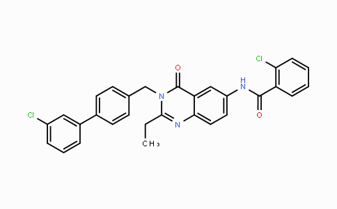 CAS No. 570373-45-4, 2-Chloro-N-(3-((3'-chlorobiphenyl-4-yl)methyl)-2-ethyl-4-oxo-3,4-dihydroquinazolin-6-yl)benzamide
