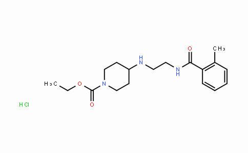 CAS No. 1135242-13-5, Ethyl 4-(2-(2-methylbenzamido)ethylamino)piperidine-1-carboxylate hydrochloride