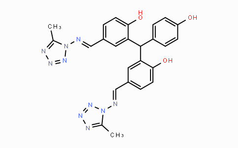 CAS No. 235106-62-4, (E)-2,2'-((4-Hydroxyphenyl)methylene)bis(4-((E)-(5-methyl-1H-tetrazol-1-ylimino)methyl)phenol)