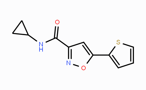 CAS No. 832115-62-5, N-Cyclopropyl-5-(thiophen-2-yl)isoxazole-3-carboxamide