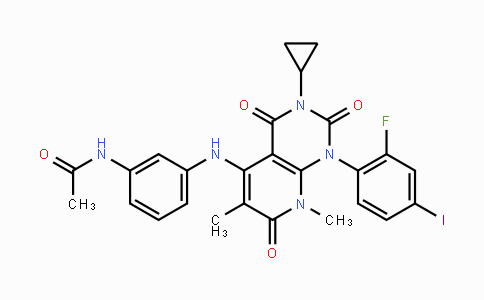 CAS No. 871700-25-3, N-(3-(3-Cyclopropyl-1-(2-fluoro-4-iodophenyl)-6,8-dimethyl-2,4,7-trioxo-1,2,3,4,7,8-hexahydropyrido[2,3-d]pyrimidin-5-ylamino)phenyl)acetamide