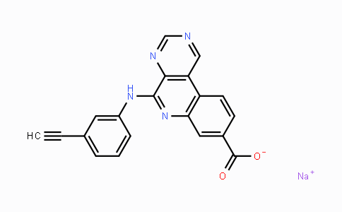 CAS No. 1333382-30-1, Sodium 5-(3-ethynylphenylamino)pyrimido[4,5-c]quinoline-8-carboxylate