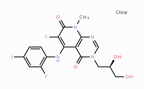 CAS No. 1035555-63-5, (R)-3-(2,3-Dihydroxypropyl)-6-fluoro-5-(2-fluoro-4-iodophenylamino)-8-methylpyrido[2,3-d]pyrimidine-4,7(3H,8H)-dione