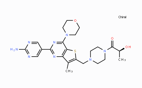 CAS No. 1032754-93-0, (S)-1-(4-((2-(2-Aminopyrimidin-5-yl)-7-methyl-4-morpholinothieno[3,2-d]pyrimidin-6-yl)methyl)piperazin-1-yl)-2-hydroxypropan-1-one