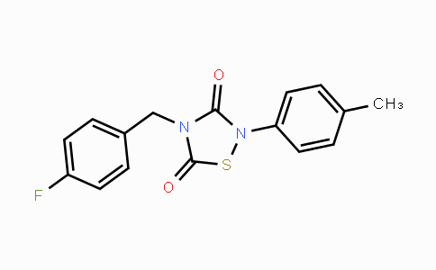 CAS No. 883050-24-6, 4-(4-Fluorobenzyl)-2-p-tolyl-1,2,4-thiadiazolidine-3,5-dione