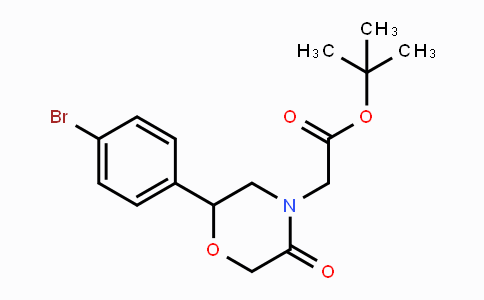 CAS No. 2205414-64-6, tert-Butyl 2-(2-(4-bromophenyl)-5-oxomorpholino)acetate