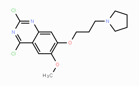 CAS No. 1320288-30-9, 2,4-Dichloro-6-methoxy-7-(3-(pyrrolidin-1-yl)propoxy)quinazoline