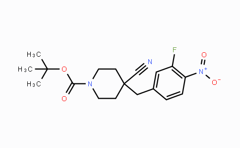 CAS No. 2202710-82-3, tert-Butyl 4-cyano-4-(3-fluoro-4-nitrobenzyl)piperidine-1-carboxylate