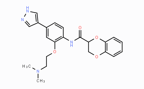 CAS No. 1072959-67-1, N-(2-(2-(Dimethylamino)ethoxy)-4-(1H-pyrazol-4-yl)phenyl)-2,3-dihydrobenzo[b][1,4]dioxine-2-carboxamide