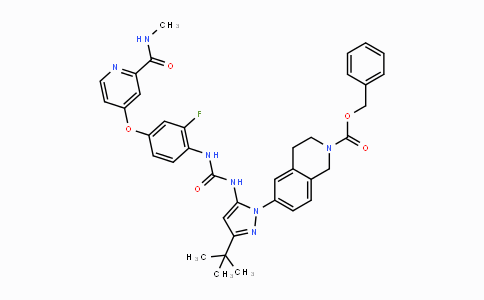 CAS No. 1020173-88-9, Benzyl 6-(3-(tert-butyl)-5-(3-(2-fluoro-4-((2-(methylcarbamoyl)pyridin-4-yl)oxy)phenyl)ureido)-1H-pyrazol-1-yl)-3,4-dihydroisoquinoline-2(1H)-carboxylate