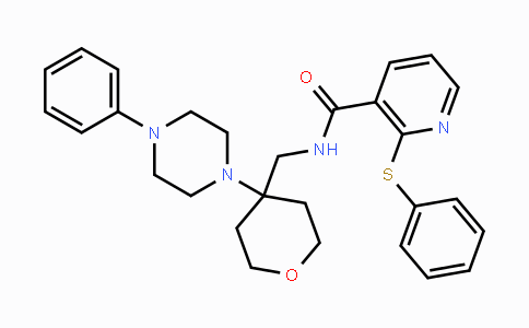 CAS No. 1428327-31-4, N-((4-(4-Phenylpiperazin-1-yl)tetrahydro-2H-pyran-4-yl)methyl)-2-(phenylthio)nicotinamide