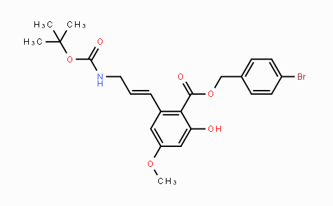 CAS No. 1638205-28-3, (E)-4-Bromobenzyl 2-(3-((tert-butoxycarbonyl)amino)prop-1-en-1-yl)-6-hydroxy-4-methoxybenzoate