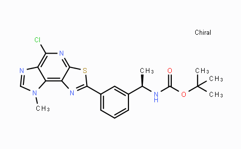 CAS No. 1779493-13-8, (R)-tert-Butyl (1-(3-(5-chloro-8-methyl-8H-imidazo[4,5-d]thiazolo[5,4-b]pyridin-2-yl)phenyl)ethyl)carbamate