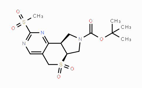 CAS No. 1422344-34-0, (6AS,9aR)-tert-butyl 2-(methylsulfonyl)-6a,7,9,9a-tetrahydropyrrolo[3',4':5,6]thiopyrano[4,3-d]pyrimidine-8(5H)-carboxylate 6,6-dioxide