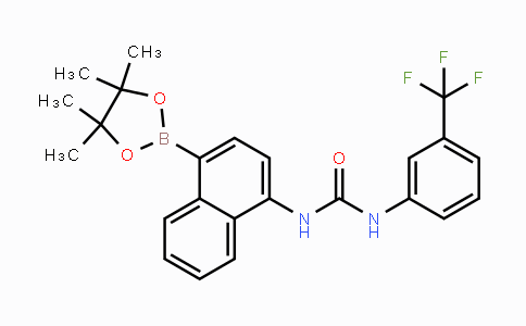 CAS No. 1414938-25-2, 1-(4-(4,4,5,5-Tetramethyl-1,3,2-dioxaborolan-2-yl)naphthalen-1-yl)-3-(3-(trifluoromethyl)phenyl)urea