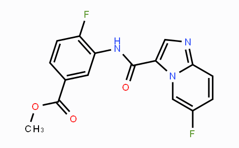 CAS No. 2088941-82-4, 4-Fluoro-3-[(6-fluoroimidazo[1,2-a]pyridine-3-carbonyl)amino]benzoic acid methyl ester