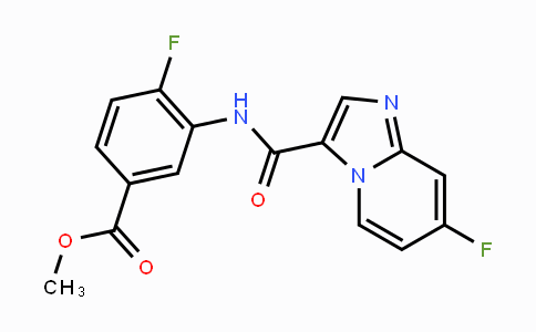 CAS No. 1426654-37-6, 4-Fluoro-3-[(7-fluoroimidazo[1,2-a]pyridine-3-carbonyl)amino]benzoic acid methyl ester