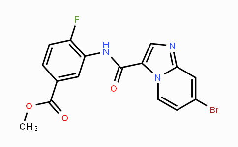 CAS No. 1426530-70-2, 3-[(7-Bromo-imidazo[1,2-a]pyridine-3-carbonyl)-amino]-4-fluoro-benzoic acid methyl ester