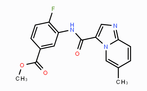 CAS No. 2088942-84-9, 4-Fluoro-3-[(6-methyl-imidazo[1,2-a]pyridine-3-carbonyl)-amino]-benzoic acid methyl ester