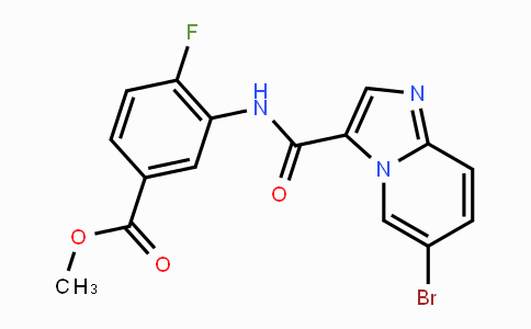 CAS No. 2088945-18-8, 3-[(6-Bromoimidazo[1,2-a]pyridine-3-carbonyl)-amino]-4-fluorobenzoic acid methyl ester