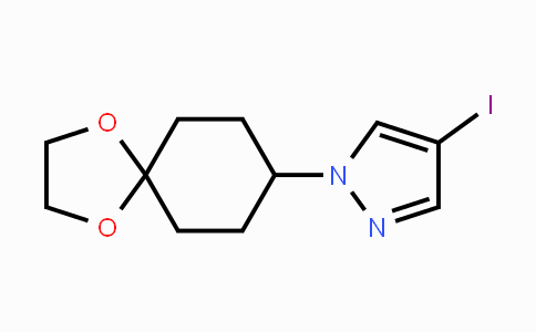 CAS No. 1175275-29-2, 1-(1,4-Dioxaspiro[4.5]dec-8-yl)-4-iodo-1H-pyrazole