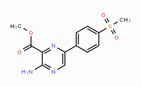 CAS No. 1232423-27-6, 3-Amino-6-(4-methanesulfonylphenyl)pyrazine-2-carboxylic acid methyl ester