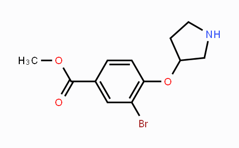 CAS No. 2204561-93-1, 3-Bromo-4-(pyrrolidin-3-yloxy)benzoic acid methyl ester