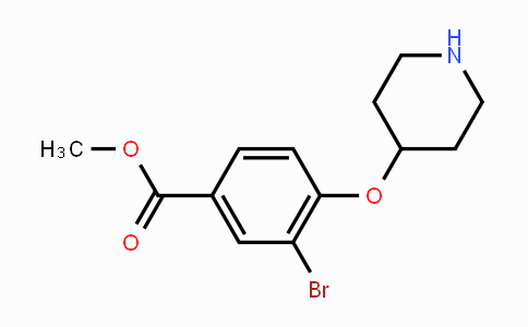 CAS No. 2120575-14-4, 3-Bromo-4-(piperidin-4-yloxy)benzoic acid methyl ester