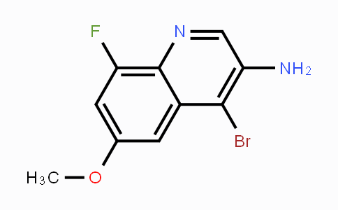 CAS No. 724788-53-8, 4-Bromo-8-fluoro-6-methoxyquinolin-3-amine