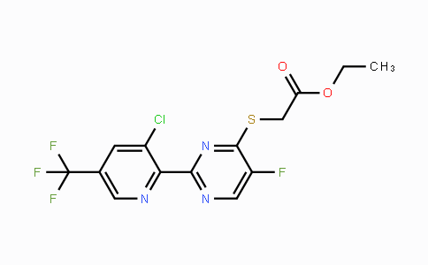 CAS No. 1823182-35-9, Ethyl 2-((2-(3-chloro-5-(trifluoromethyl)pyridin-2-yl)-5-fluoropyrimidin-4-yl)thio)acetate
