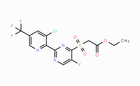 CAS No. 1823184-21-9, Ethyl 2-((2-(3-chloro-5-(trifluoromethyl)pyridin-2-yl)-5-fluoropyrimidin-4-yl)sulfonyl)acetate