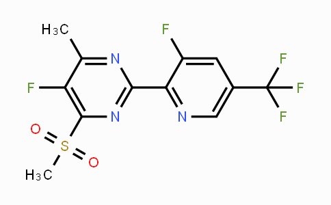 CAS No. 1823182-68-8, 5-Fluoro-2-(3-fluoro-5-(trifluoromethyl)pyridin-2-yl)-4-methyl-6-(methylsulfonyl)pyrimidine