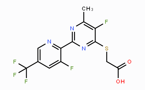 CAS No. 1823183-52-3, 2-((5-Fluoro-2-(3-fluoro-5-(trifluoromethyl)pyridin-2-yl)-6-methylpyrimidin-4-yl)thio)acetic acid