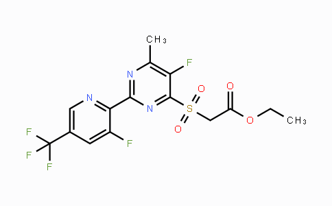 CAS No. 1823188-22-2, Ethyl 2-((5-fluoro-2-(3-fluoro-5-(trifluoromethyl)pyridin-2-yl)-6-methylpyrimidin-4-yl)sulfonyl)acetate