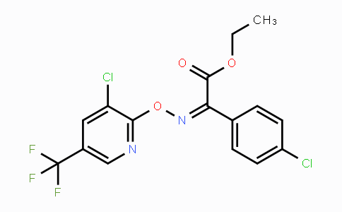 CAS No. 1823194-71-3, Ethyl 2-({[3-chloro-5-(trifluoromethyl)pyridin-2-yl]oxy}imino)-2-(4-chlorophenyl)acetate