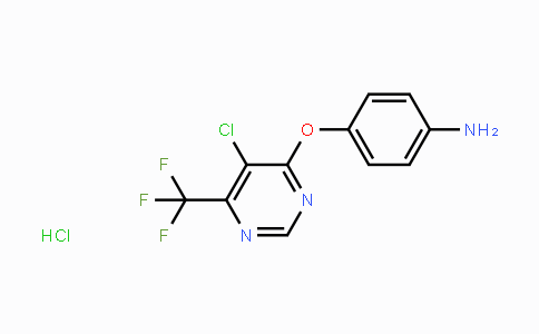 CAS No. 1823183-07-8, 4-((5-Chloro-6-(trifluoromethyl)pyrimidin-4-yl)oxy)aniline hydrochloride salt